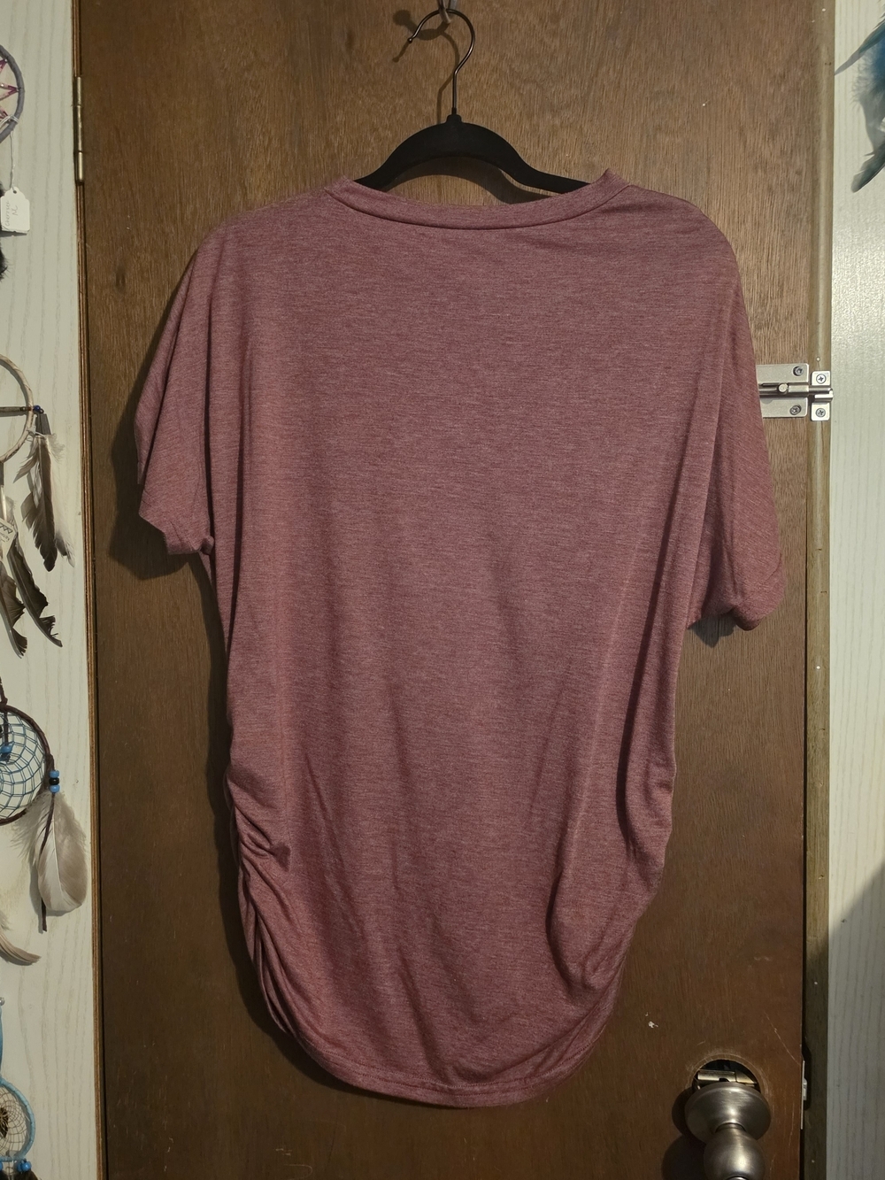 SHEIN Rose Short Sleeve Side-Ruched Tee - Picture 5 of 5